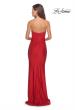 Picture of: Floor Length Strapless Prom Dress with Pleating in Bright Red, Style: 28269, Back Picture