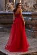 Picture of: A-Line Tulle Dress with Satin Corset Bodice in Red, Style: 32424, Back Picture