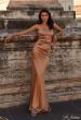 Picture of: Strapless Stretch Satin Dress with Ruching in Bronze, Style: 32300, Main Picture