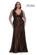 Picture of: Gorgeous Metallic Curve Dress with V Neck and Ruching in Bronze , Style: 33021, Detail Picture 1