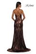 Picture of: Metallic Jersey Dress with Side Ruching and High Slit in Bronze , Style: 32884, Detail Picture 8