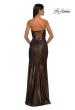 Picture of: Cut Out Strapless Prom Dress with Rosette Front Detail in Bronze , Style: 32987, Detail Picture 9