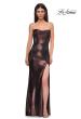 Picture of: Strapless Draped Neckline Prom Dress in Metallic Jersey in Bronze , Style 32828, Detail Picture 10