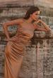Picture of: Strapless Stretch Satin Dress with Ruching in Bronze, Style: 32300, Detail Picture 1