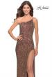Picture of: Elegant Soft Sequin One Shoulder Long Dress in Bronze in Bronze, Style: 31426, Detail Picture 2
