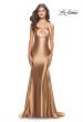 Picture of: Liquid Jersey Trumpet Gown with Draped Neckline in Bronze, Style: 31397, Detail Picture 3