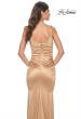 Picture of: Chic Stretch Satin Gown with V Neckline and Ruching in Bronze, Style: 32075, Detail Picture 6