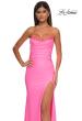 Picture of: Strapless Prom Dress with Ruching and Lace Detail Neckline and Back in Bubblegum Pink, Style: 32981, Detail Picture 13