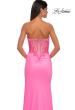 Picture of: Strapless Prom Dress with Ruching and Lace Detail Neckline and Back in Bubblegum Pink, Style: 32981, Detail Picture 14