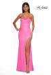 Picture of: Strapless Prom Dress with Ruching and Lace Detail Neckline and Back in Bubblegum Pink, Style: 32981, Detail Picture 4