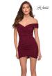 Picture of: Short Off The Shoulder Jersey Homecoming Dress in Burgundy, Style: 29486, Main Picture