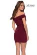 Picture of: Short Off The Shoulder Jersey Homecoming Dress in Burgundy, Style: 29486, Back Picture
