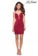 Picture of: Form Fitting Homecoming Dress with Strappy Open Back in Burgundy, Style: 26638, Detail Picture 3