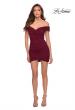 Picture of: Short Off The Shoulder Jersey Homecoming Dress in Burgundy, Style: 29486, Detail Picture 3