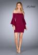 Picture of: Off the Shoulder Ruffle Sleeve Homecoming Dress in Burgundy, Style: 25033, Detail Picture 5