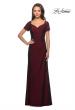 Picture of: Short Sleeve Floor Length Gown with Ruching with Burgundy, Style: 27855, Detail Picture 6