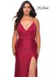 Picture of: Jersey Prom Dress for Curves with Slit and Criss Cross Back in Burgundy, Style: 29022, Main Picture