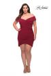 Picture of: Plus Size Short Jersey Off the Shoulder Dress in Burgundy, Style: 29521, Main Picture