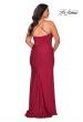 Picture of: Jersey Prom Dress for Curves with Slit and Criss Cross Back in Burgundy, Style: 29022, Back Picture