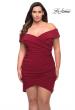 Picture of: Plus Size Short Jersey Off the Shoulder Dress in Burgundy, Style: 29521, Detail Picture 3