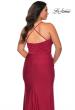 Picture of: Jersey Prom Dress for Curves with Slit and Criss Cross Back in Burgundy, Style: 29022, Detail Picture 4