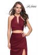 Picture of: Two Piece Jersey Prom Dress with Wrap Style Ruching in Burgundy, Style: 25731, Main Picture