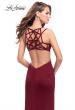 Picture of: Shimmering Prom Dress with Leg Slit and Open Back in Burgundy, Style: 26266, Main Picture