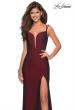 Picture of: Form Fitting Jersey Dress with Open Strappy Back in Burgundy, Style: 27512, Main Picture