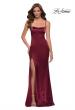 Picture of: Fitted Stretch Satin Dress with Scoop Back in Burgundy, Style 29945, Main Picture