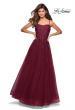 Picture of: Floor Length Tulle Ball Gown with Lace Accents in Burgundy, Style: 27441, Detail Picture 8