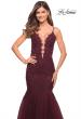 Picture of: Tulle and Lace Mermaid Gown in Jewel Tones in Burgundy, Style: 29680, Detail Picture 10