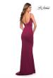 Picture of: Simple Elegant Long Jersey Dress with Scoop Neck in Burgundy, Style: 30541, Detail Picture 10