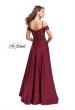 Picture of: Long A-line Prom Dress with Sheer Lace Beaded Bodice in Burgundy, Style: 25479, Back Picture