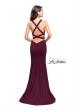 Picture of: Form Fitting Mermaid Prom Dress with Low V Open Back in Burgundy, Style: 25503, Back Picture