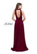 Picture of: A-line Prom Dress with Choker Neck Detail and Open Back in Burgundy, Style: 25568, Back Picture