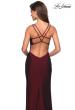 Picture of: Form Fitting Jersey Dress with Open Strappy Back in Burgundy, Style: 27512, Back Picture