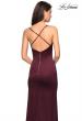 Picture of: Form Fitting Satin Prom Dress with Ruching in Burgundy, Style: 27782, Back Picture