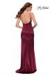 Picture of: Fitted Stretch Satin Dress with Scoop Back in Burgundy, Style 29945, Back Picture