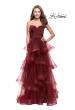 Picture of: Long Tulle Gown with Sweetheart Neckline in Burgundy, Style: 25430, Detail Picture 1