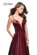 Picture of: Satin A-line Gown with Deep V Sweetheart Neckline in Burgundy, Style: 25670, Detail Picture 1