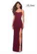 Picture of: Long Jersey Dress with Slit and Strappy Back in Burgundy, Style: 26940, Detail Picture 1