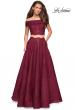 Picture of: Two Piece Off the Shoulder Lace Prom Dress in Burgundy, Style: 27028, Detail Picture 2