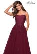 Picture of: Floor Length Tulle Ball Gown with Lace Accents in Burgundy, Style: 27441, Detail Picture 2