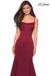 Picture of: Fitted Long Dress with Seams and Large Gold Zipper in Burgundy, Style: 27524, Detail Picture 2