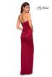 Picture of: Strapless Form Fitting Satin Dress with Side Leg Slit in Burgundy, Style: 27787, Detail Picture 2