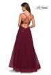 Picture of: Floor Length Tulle Ball Gown with Lace Accents in Burgundy, Style: 27441, Detail Picture 3