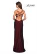 Picture of: Form Fitting Jersey Dress with Open Strappy Back in Burgundy, Style: 27512, Detail Picture 3