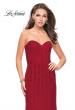 Picture of: Long Strapless Prom Gown with Beading and Low Back in Burgundy, Style: 26289, Detail Picture 4
