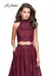 Picture of: Long Lace A-line Two Piece Prom Dress with Cut Outs in Burgundy, Style: 26103, Detail Picture 5