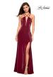 Picture of: Long Prom Dress with High Neckline and Cut Outs in Burgundy, Style: 26963, Detail Picture 5